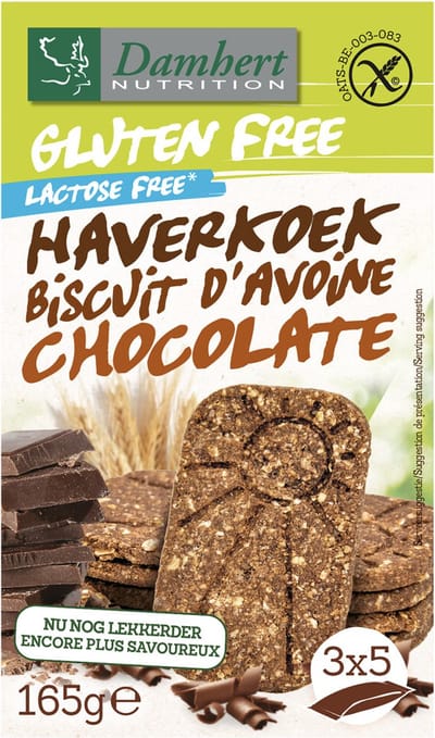 Damhert Haverkoekjes Chocolade Glutenvrij - 8 x 165 gr - Voordeelverpakking