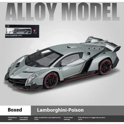 1:24 Lamborghini Poison Veneno Auto Legering Auto Diecast Metaal Model Geluid Licht Pull Back Speelgoed Verzamelen Cadeaubox Ornamenten Kinder Speelgoed