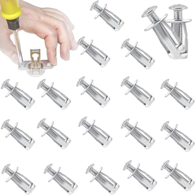 20 Stuks Petal Moeren voor Holle Wanden - M6 x 25 Schroefmoeren voor Plafond en Gipsplaten