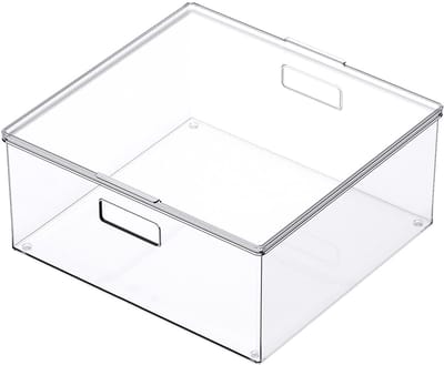 So Clever x Vacane Opbergbak 39 diep (L) met deksel (voordeelbundel) - Transparant - Stapelbaar | BPA-vrij