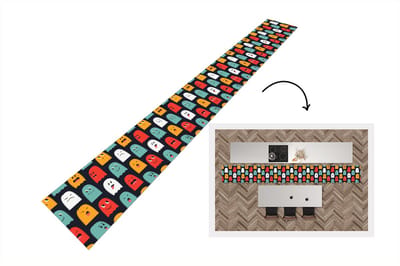 Keukenloper - Keukenmat - Patroon - Pacman - Games - Spook - 400x50 cm - Keuken vloerkleed