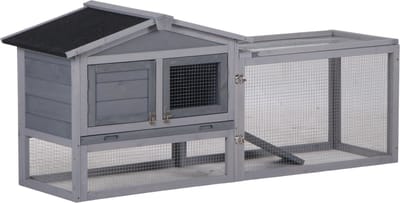 Topmast - Konijnenhok Sunshine - Grijs - 155 x 53 x 70 cm