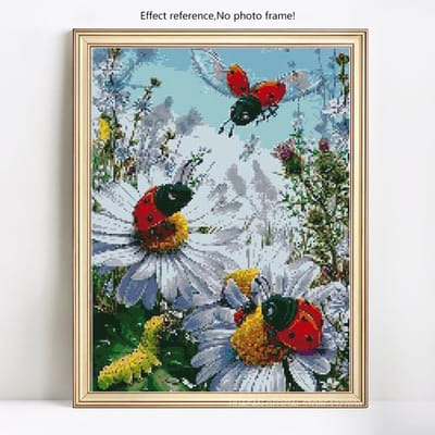 Peinture diamant ronde complète avec abeilles et fleurs 20X30CM gray