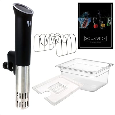 Wartmann Sous Vide Set - 1508 Stick, 12 Liter Waterbak, Rekje, Deksel en Digitaal Sous Vide Handboek
