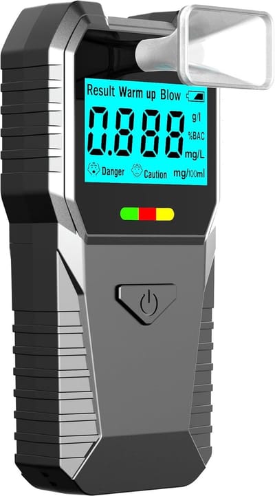 Draagbare ademalcoholtester, digitale ademalcoholdetector met lcd-display, multi-unit BAC- en alcoholniveau-indicator, persoonlijke tester voor thuis en op reis