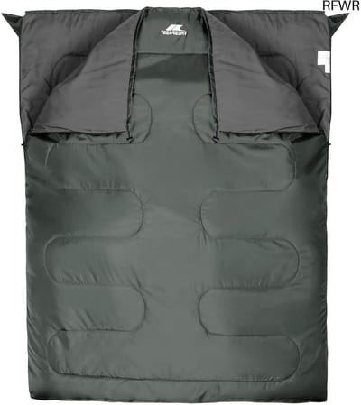 RFWR® Dubbele Slaapzak voor 2-3 Seizoenen - Comfortabel en Waterafstotend 180x140 cm