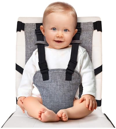 Namajunas - Kinderstoel Tuigje - Veiligheidstuigje Kinderstoel - Tuigje Kind - Verstelbaar Baby - Baby Travel Essential Harness Seat - Draagbare kinderstoel voor baby - reizen Baby Essentials - Grijs