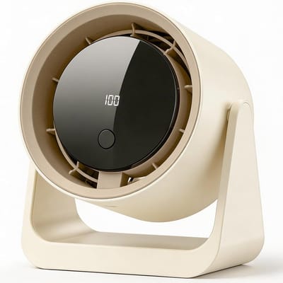 VHV - Tafelventilator - USB mini ventilator - stille bureauventilator 5 standen USB-C oplaadbaar met digitaal display 180° verstelbaar - voor kantoor, slaapkamer, thuiswerkplek en reizen