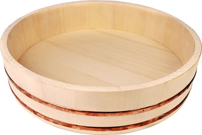 Reishunger Hangiri Houten Schaal 30 cm - Voor de traditionele bereiding van sushi rijst - Gemaakt van kwaliteitsvol grenenhout
