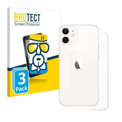 Screenprotector 3 Stuks voor Apple iPhone 12 mini (Achterkant) Beschermglas transparant