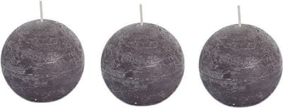SPAAS Bolkaars - 3x - taupe - 8 cm - rustiek - 24 branduren - kaarsen