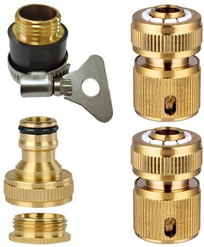 Cosensi - Dailygoods - Dailygoody - Set van 4 1/2" Tuinslang Aansluitingen - 2-in-1 Kraanadapter en Universele Connector