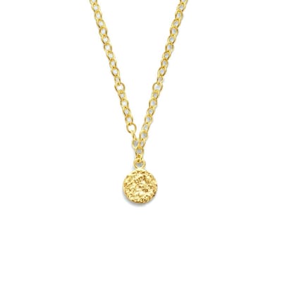 zilver verguld (geel) collier rondjes gediamanteerd 41 + 4 cm 2102124