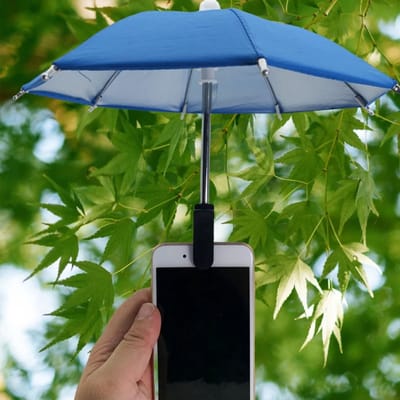 Universele waterdichte houder voor smartphones, draagbare creatieve mini-paraplu telefoonstandaard, accessoire voor buiten, regen en zon