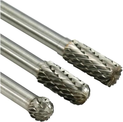 Metaalvijl set - Metaalboren - Metaal bewerken - Dubbele snit - 6 mm schacht - Zilver