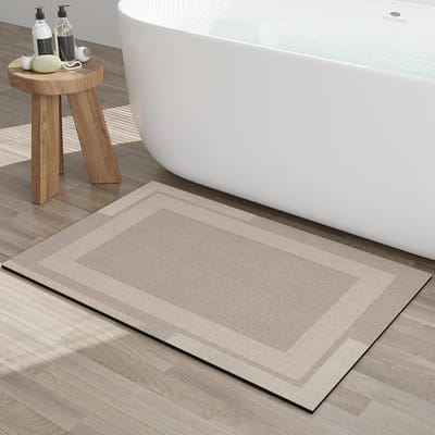 Antislip badmat - badkamerkleed - douchemat - geschikt voor onder deuren, badkamervloeren, badkuipen en wastafels - beige - 50 cm x 80 cm