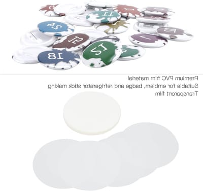 100 Stuks Ronde Badge Folies, Transparante PVC Beschermfolie voor Badge Maken en Koelkastgebruik (44MM)