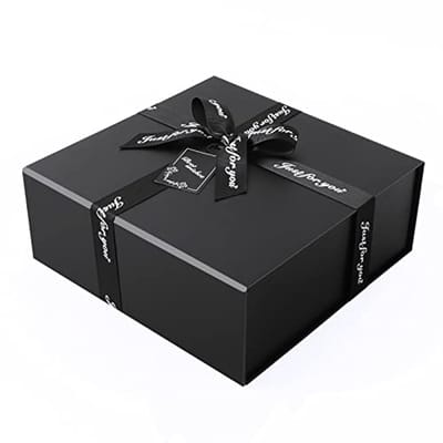 Extra Grote Luxe Geschenkdoos met Magnetisch Deksel en Strik - Perfect voor Bruiloften, Verjaardagen en Jubilea - Zwart