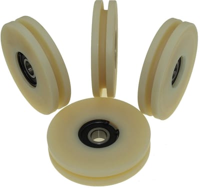 Nylon Wielen - Ronde Groefrollen - Materiaal Transport - Gemaakt in EU - 80 mm Diameter - Wit