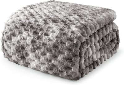 Stijlvolle Flanel Fleece Deken - Jacquard Pluche Cozy Deken, 150x200 CM - Lichtgewicht en Warme Tie-Dye Grijze Deken