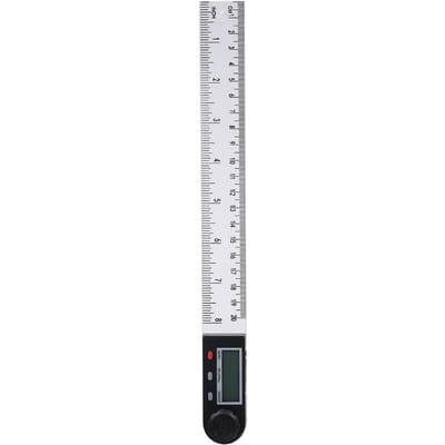 Règle d'angle numérique multifonctionnelle avec écran LCD 360° - Outil de mesure goniométrique et rapporteur électronique - 0-200 mm white