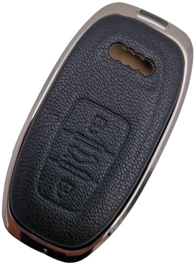 Autosleutel Hoesje geschikt voor Audi - Sleutelcover - Aluminium Sleutelhoes - Accessoires - zwart