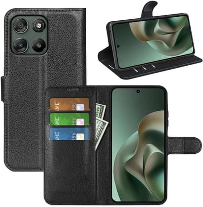 MobyDefend Hoesje - Geschikt voor Motorola Moto G57 Power - Kunstleren Wallet Book Case (Sluiting Voorkant) - Zwart