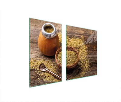 TMK ArtDeko Yerba Serie - Beschermplaat/Glazen Snijplank - 100x52 cm - Antibacterieel
