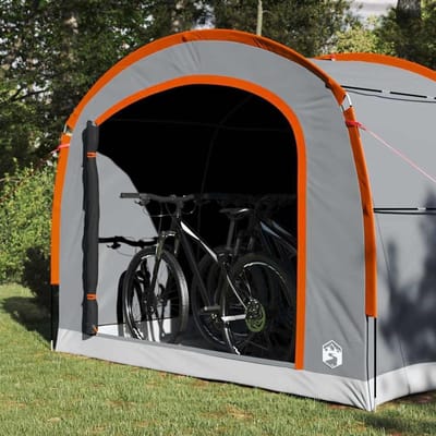 Fietsschuur Polyester - Fietsgarage Tent - Fietsen Opbergen - Weerbestendig Ontwerp - 268 x 240 x 191 cm - Grijs Oranje