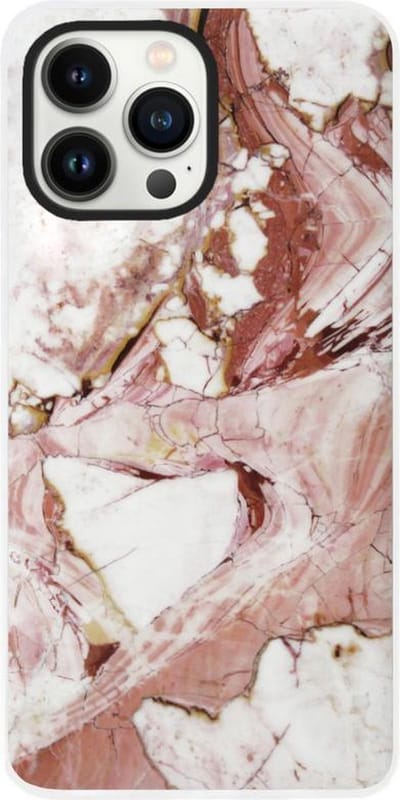 ADEL Siliconen Back Cover Softcase Hoesje Geschikt voor iPhone 13 Pro - Marmer Rood