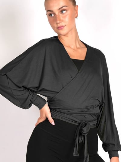Namastae® Kimono dames | Kimono vest | Yoga kimono | Lange mouw | Zwart | Maat XS/S