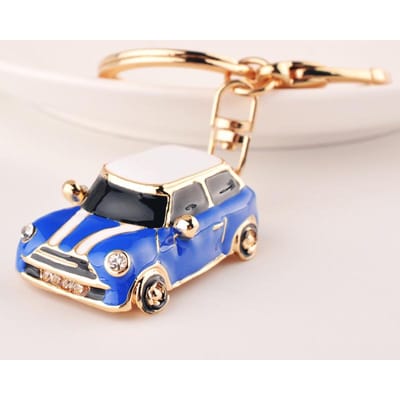 Mini Metalen Auto Legering Sleutelhanger Sleutelring Hanger Automodel Sleutelhanger Ringhouder Voor Mini Cooper S JCW One Countryman Accessoires beige