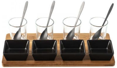 Tapasbakje met toebehoren - 13 delen - bamboe