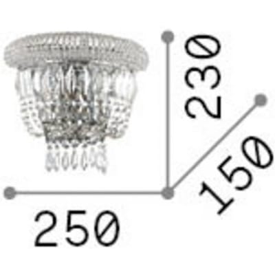 IDEAL LUX wandlamp Dubai messing/helder Breedte 25 cm Kristal