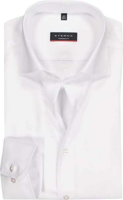 ETERNA modern fit overhemd - mouwlengte 72 cm - niet doorschijnend twill heren overhemd - wit - Strijkvrij - Boordmaat: 42 (EU maat: L)