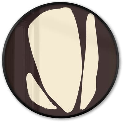 Poster in lijst Rond - Fotolijst 60x60 cm - Posters - Kunst - Modern - Bruin - Abstract - Ronde posterlijst zwart - Decoratie - Wanddecoratie woonkamer - Muurdecoratie slaapkamer