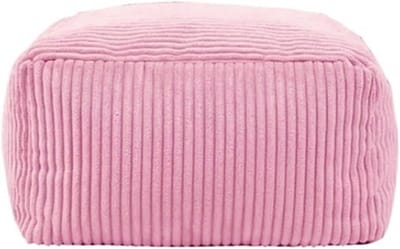 Zitzakhoes Corduroy - Poefhoes Zetelovertrek - Ontspannen Zitten - Met Ritssluiting - 85 cm - Roze