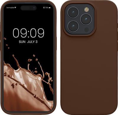 kwmobile Case voor iPhone 15 Pro Max - Slank TPU-Hoesje met Zachte Afwerking - In chocoladebruin
