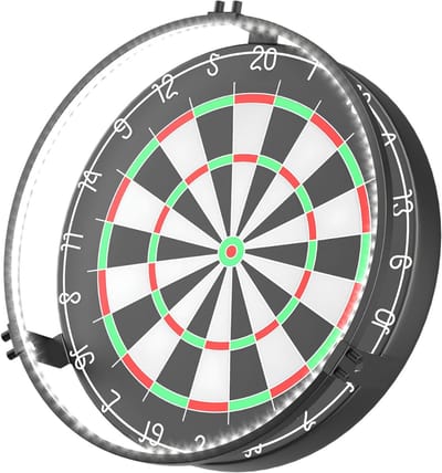 QIN® Dartbord Surround Ring - Dartbord Verlichting - Dartsbord - Zwart - 47cm x 47cm x 13cm