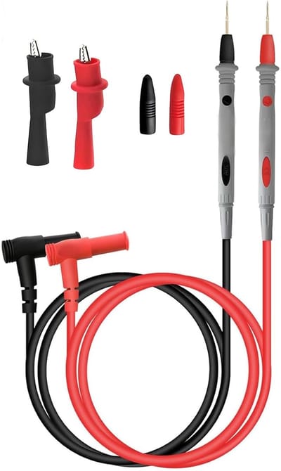 Multimeter Meetkabels - Testkabels Set - Elektrisch Testen - Scherpe Meetpunten - 1000 V 20 A - Zwart