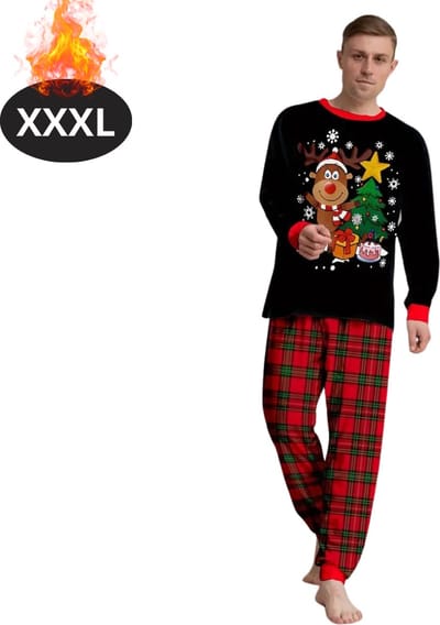 Bovista Kerst Pyjama - Heren - Kerstpyjama - Mannen - Slaapkleding Volwassenen - Set - Broek - Shirt - Christmas - Maat XXXL