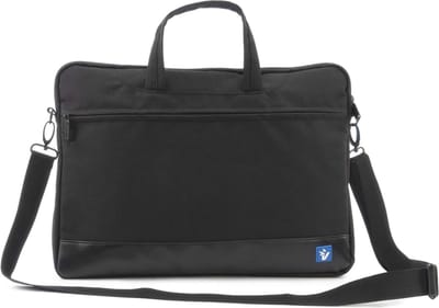 Slanke Zwarte Notebooktas 15,6 Inch met Gevoerd PC-vak en Verstelbare Schouderriem