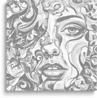 Botanisch Gezicht | Dot painting | 50x50cm  Meest gekozen | Dot painting | Oh My Dotz | Dots stippen | Diamond painting & Schilderen op nummer alternatief | Happy hobby