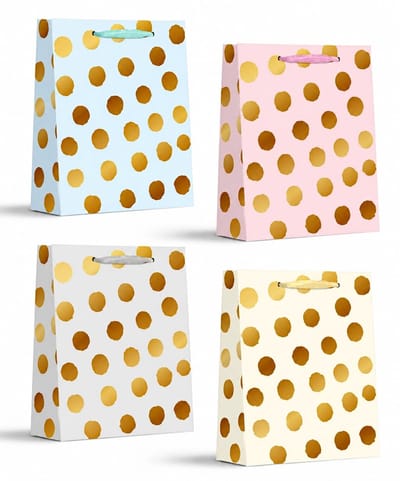 8 x Luxe papieren cadeautassen - 32*26*10cm – Stevig & Herbruikbaar – Verschillende Kleuren en Prints – Cadeau & Geschenktas