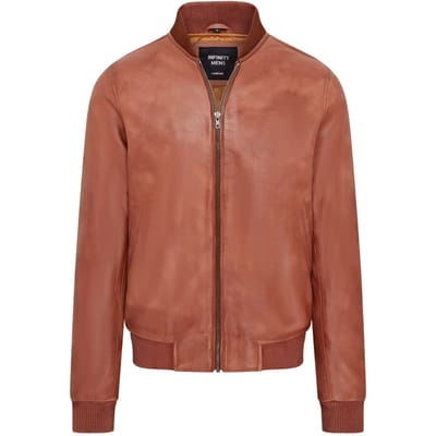Heren zacht leer MA-1 Varsity bomberjack