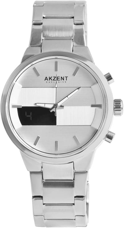 AKZENT herenhorloge roestvrij staal Kamal, datumweergave