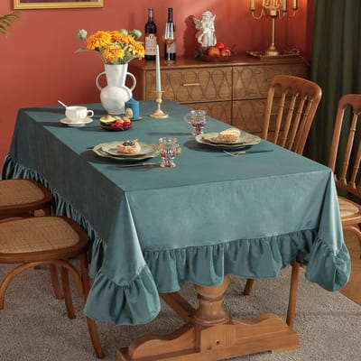 1 stuks Europese Ronde Tafel Tafelkleed Premium Effen Kleur Met Rokrand Bruiloft Feest Restaurant Decoratie Doek Machine Wasbaar 90x140cm