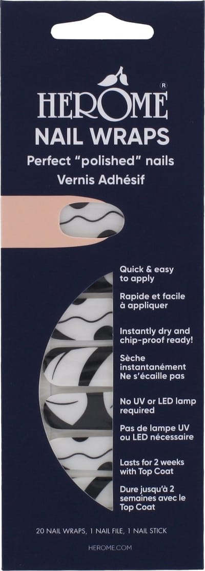Herome Nail Wraps Noir Lines - Nagelstickers - Nail Art - Zonder Droogtijd - 2x10 stickers