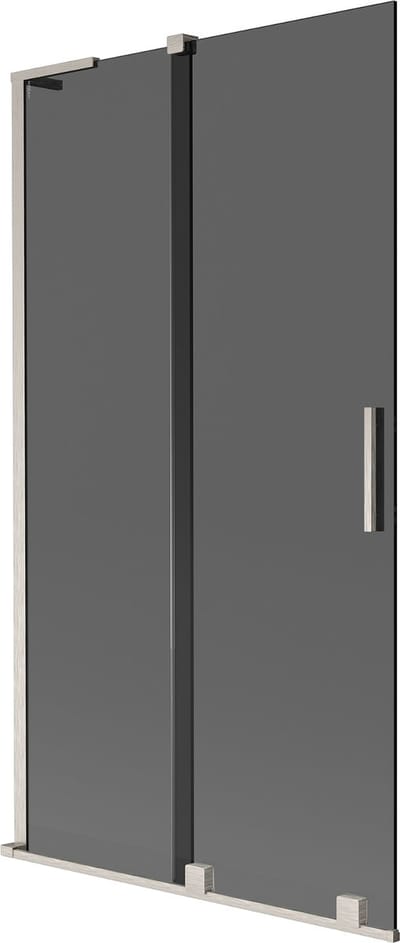 Mexen Velar L badwand scherm 2-delige verschuifbaar 100 x 150 , grafiet, geborsteld nikkel - 896-100-003-41-97