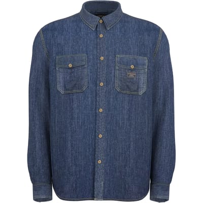 Guess Jeans Regular Denim Overhemd Met Lange Mouwen Blauw S Man